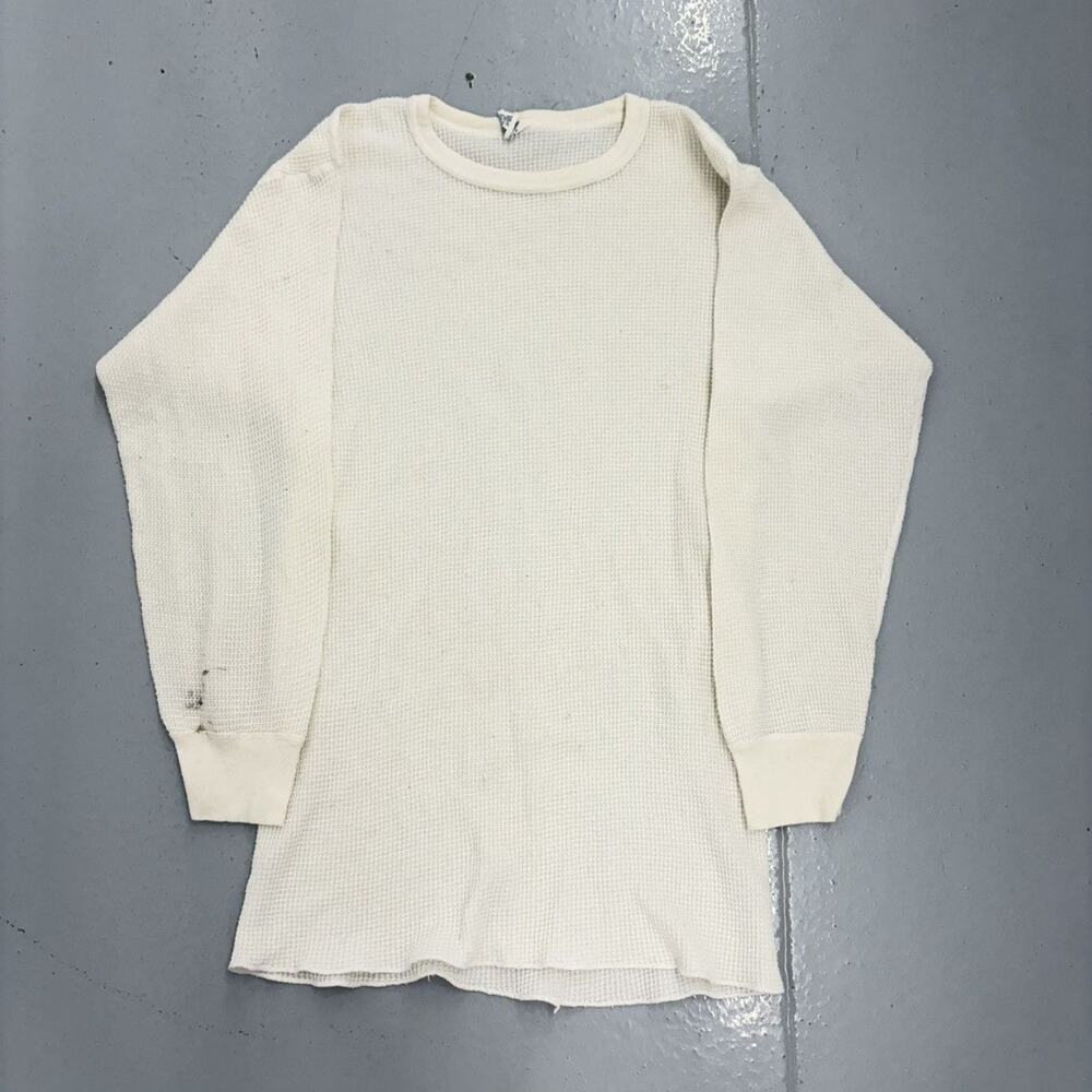 Vintage 80s Long Johns White Blank Thermal Shirt